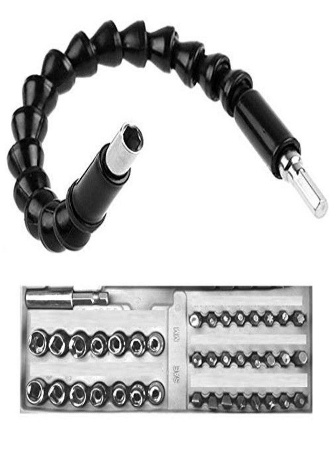 DIY Crafts Pattern No # 2, Combo Set, 295 mm Flexible Shaft Bit Extension Connecting Linking Screwdriver Drill Bits for Power Tools with Bit Shown in Image Connecting Linkin(Pattern No # 2, Combo Set) - Image 2